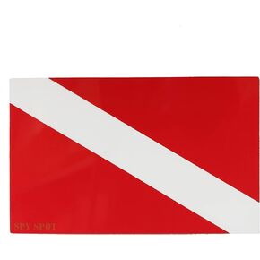 Scuba Diving Stickers | Set of 4 | 4" x 2.5" | Decals Weatherproof UV Resistant Vinyl Laminate Red and White Flag