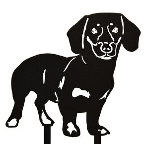My Metal Rescue Black Powder Coated Metal Shorthaired Dachshund Dog Silhouette Yard Stake (Small)