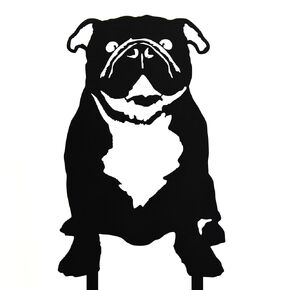 My Metal Rescue Black Powder Coated Metal English Bulldog Dog Silhouette Yard Stake (Small)