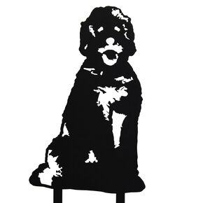 Black Powder Coated Metal Doodle Dog Silhouette Yard Stake (Small)