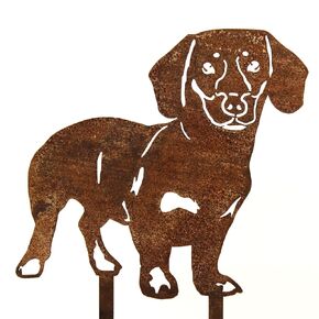My Metal Rescue Corten Steel Shorthaired Dachshund Dog Silhouette Yard Stake (Small)