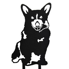 My Metal Rescue Black Powder Coated Metal Welsh Corgi Dog Silhouette Yard Stake (Small)