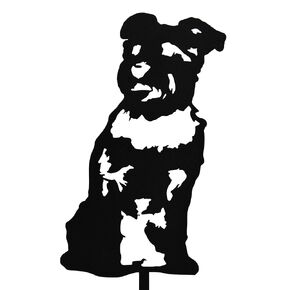 My Metal Rescue Black Powder Coated Metal Schnauzer Dog Silhouette Yard Stake (Large)
