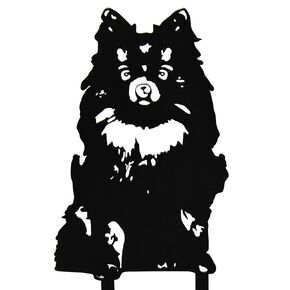 My Metal Rescue Black Powder Coated Metal Pomeranian Dog Silhouette Yard Stake (Small)
