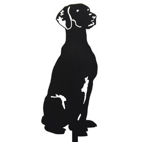 Black Powder Coated Metal Vizsla Dog Silhouette Yard Stake (Small)