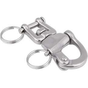 Swivel Eye Snap Shackle, Stainless Steel Quick Release Snap Hook Sailing Halyard Bail Rigging Boat Jaw Clip Marine Anchor Sailboat Hardware Accessories Replacement for Spinnaker Diving Kayak Yacht