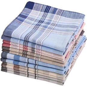 cotton men's handkerchiefs, Classic Hankie for Grooms, Weddings, Prom, Celebration, Party,Pack of 12