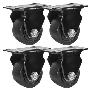 FactorDuty 1.5 inch Heavy Duty Polyurethane Caster Wheels With Side Locking Brake Double Ball Bearing Industrial Grade Solid Low Profile Smooth and Silent 800LB Capacity Pack of 4