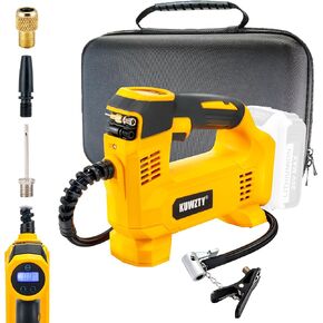 KUWZTY Tire Inflator Air Compressor for DEWALT 20v Max Battery,Portable Car Tire Pump,Auto air pump with Digital Pressure Gauge for Car tires, Motorcycles,Bikes, Balls(Tool Only, NO Battery)