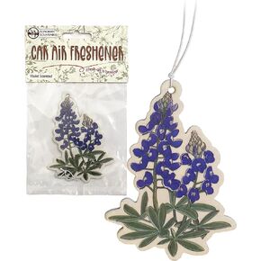 Texas State Themed Car Air Freshener - TX Lone Star State Souvenir Gift 4-Pack (Bluebonnet Flowers)