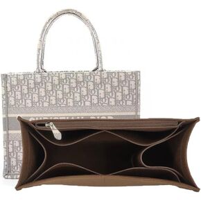 SMART DK Purse Insert Organizer for dior book tote Large Bag Insert Premium Purse Felt Insert Multiple Pockets (Blue, Large)