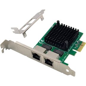 Dual PCIe 3.1 2.5GBase-T Network Adapter with Intel I225-V 2500/1000/100Mbps PCI Express Gigabit Ethernet NIC Card RJ45 LAN Controller for Windows 10/11 with Low Profile Bracket
