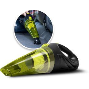 Auto Joe ATJ-V501 12-Volt Portable Car Vacuum Cleaner w/16-Foot Cable, Interior Auto Detailing Accessory Kit, HEPA Filter x2 and Storage Bag, Green