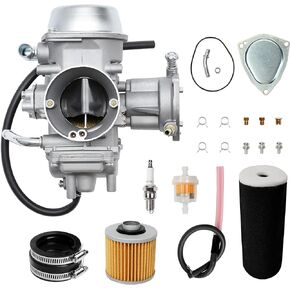 Carburetor for 2004-2007 Yamaha Rhino 660 UTV Carb with Air Filter, Fuel Filter, Spark Plug, Intake Manifold Boot