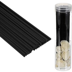 PATIKIL 25CM/10Inch Reed Diffuser Stick, 50 Pack Fiber Aroma Fragrance Refill Sticks Replacement with PET Bottle for Home Office Hotel Party Wedding, Black