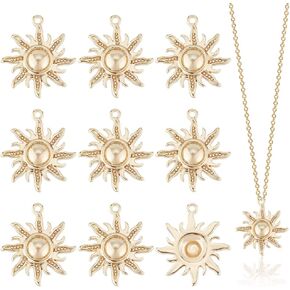 BENECREAT 12Pcs 6 Style Brass Cubic Zirconia Charms, Glitter Rhinestone Moon Star Angel Shape Pendants for Earrings Bracelet Necklace Jewelry Making