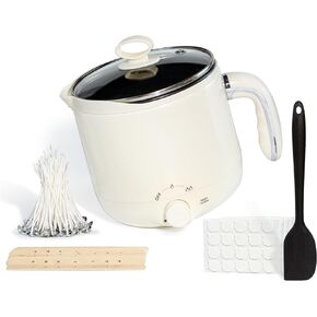 Aroparc Wax Melter for Candle Making 1.8L/60oz Electric Wax Melter with Pouring Spout Included - Wicks, Wick Stickers, Centering Device, Stirring Spoon