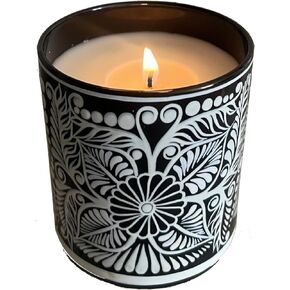 Hand-Poured and Hand-Painted Soy Candle, Floral Clarity (Orange, Eucalyptus and Lemon) 10oz: Essential- Oil Scented Soy Candle | 40-60 Hours of Burning Time (Floral Clarity)