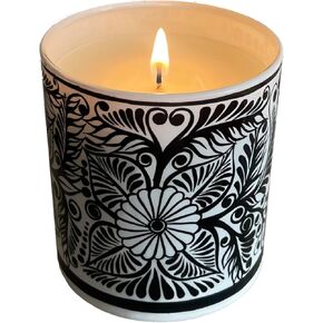 Hand-Poured and Hand-Painted Soy Candle, Floral Clarity (Orange, Eucalyptus and Lemon) 10oz: Essential- Oil Scented Soy Candle | 40-60 Hours of Burning Time (Floral Clarity)