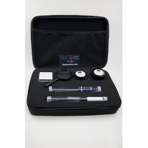 Taction Basic Detective Kit, Carrying case with 2 Fingerprint Brushes, 2 Fingerprint Powders, 25 Hinge Lifts, and Magnifying Glass- a Complete Basic Forensic CSI Kit
