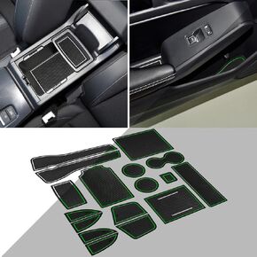 SENSHINE for Honda Civic Accessories 2022 2023 2024 Non-Slip Anti Dust Cup Holder Insert Center Console Shifter Liner Trim Door Packet Mats Premium Custom Interior 17PC Set (Black Trim)