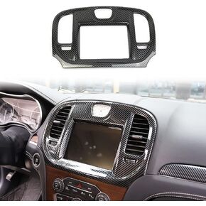 crosselec Carbon Fiber Central Control Navigation Screen Trim for 2015-2021 Chrysler 300
