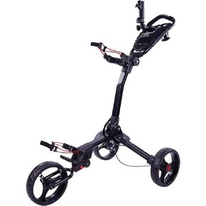 Signature 3 Wheel Golf Push Cart - Lightweight Folding Golf Walking Push Cart Trolley Golf Bag Holder