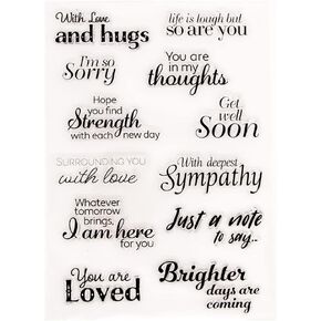 KWELLAM Words With Love and Hugs Get Well Soon With Deepest Sympathy Clear Stamps for Card Making Decoration and DIY Scrapbooking 21092806