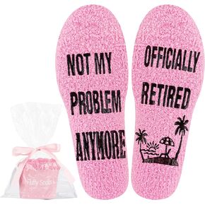 Valporia Retirement Socks for Women Retirement Gifts for Women 2024 Happy Retirement If You Can Read This Socks Fuzzy Fluffy Funny Retirement Gifts for Teacher Nurse Doctor