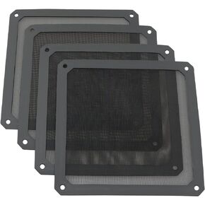 ZYAMY 4pcs 140mm PC Fan Dust Filter Magnetic Frame Computer Fan Grills Dust Mesh PC Cooler Filter Screen Dustproof Case Covers 14cm x 14cm, Black