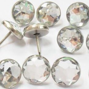 decotacks® 7/16" (Ø11mm) Crystal Head Upholstery Tacks, Clear Color, 500pcs/box DXC0611#2_500