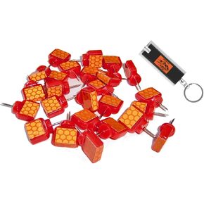 Orange Reflective Wing Tacks (Pack of 50) Trail Tacks, Glow Tacks, Hiking Markers, Trail Marking Tacks, Mark Trail Reflective Thumb Tacks for Hunting, Orange Tacks with Included LED Keychain Light in Saudi Arabia
