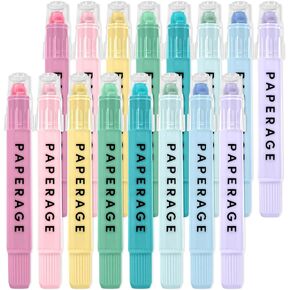 PAPERAGE Gel Highlighters, No Bleed & Smudge Free, Pastel Highlighters, Assorted Colors, 8 Count