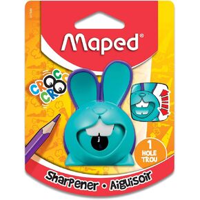 Maped Croc Innovation 1 Hole Pencil Sharpener - Sharpening on-the-go - Efficient, Sharp Finish - Unique Rabbit Design - Assorted Colors