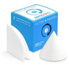 15 cm Ready to Use Cone-Folded Filter Paper,Pre-Stacked Pyramids, Qualitative Grade 1 - ZENPORE Medium Flow 150 mm