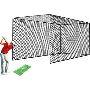 شبكة قفص الجولف Tongmo - 10x10x15ft، شبكة ضرب الجولف ونطاق القيادة الشخصية للتمرين الداخلي والخارجي، معلقة للسقف، المرآب، الطابق السفلي، أو الإطار الذي صنعته (10x10x15ft) in Kuwait