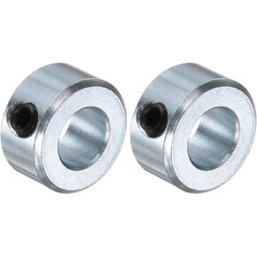uxcell 2pcs Set Screw Collars 7/16" Bore Carbon Steel Shaft Collars, 7/8" OD, 7/16" Width Axle Collar Clamp for Linear Rod Shaft Guide