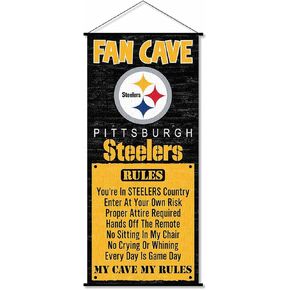 Pittsburgh Steelers Man Cave Fan Banner Wall Door Scroll