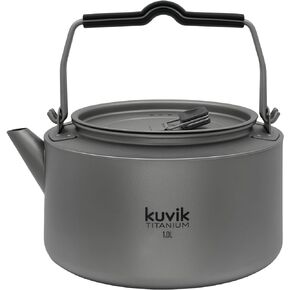 Kuvik Titanium Kettle 1.0L (33.8 oz) - Ultralight and Compact Kettle for Backpacking, Camping, and Home