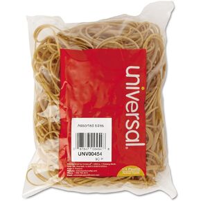 Universal 00454 Rubberbands, Assorted Sizes, One 1/4 lb. Box