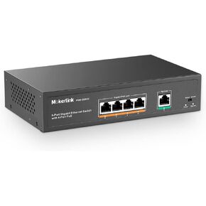 MokerLink 5 Port 2.5G Ethernet Switch, 5 x 2.5GBASE-T Ports, Compatible with 10/100/1000Mbps, Metal Unmanaged Fanless Network Switch