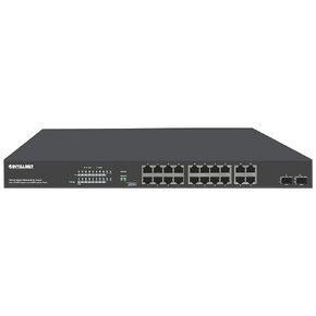 Intellinet 16 Port PoE+ Ethernet Switch with 4 RJ45 Gigabit and 2 SFP Uplink Ports - 300W Power Budget, Output up to 32W Per Port, Unmanaged, Wall Mountable/Desktop, VLAN Mode-3 Yr Mfg Warranty–561419