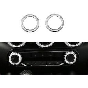 HHLOU Bling Interior Accessories Fit for Nissan New Sentra 2020 2021 2022 Rhinestone Crystal Modification Accessories/Audio knob Ring 2 Pieces/Set