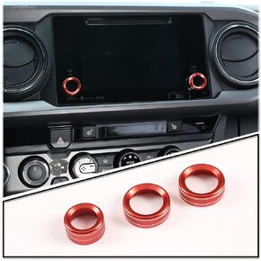 LLKUANG Volume knob & Rearview mirror adjustment Knob for 2016-2019 Toyota Tacoma Aluminium Alloy (Red)(2020 Tacoma NOT FIT)