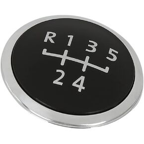 ACROPIX 5 Speed Gear Shift Knob Emblem Cover for Fit for Volkswagen Beetle Black Silver Tone