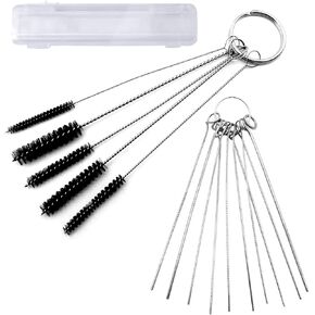 AYWFEY Carburetor Carbon Dirt Cleaner Cleaning Tools Kits, 10 Cleaning Needles + 5 Nylon Tube Brushes for Auto Motorcycle ATV Moped Welder Power Sport Carb Chainsa