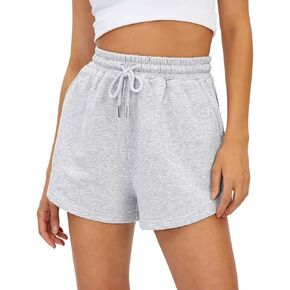 Women's Sweat Shorts Comfy Lounge Running Shorts Gym Summer Casual High Waisted Athletic Shorts with Pockets in Saudi Arabia