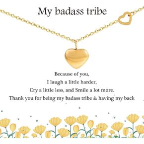 KJDYQ My Badass Tribe Friend Necklaces Jewelry Gift for Women Girls Thank You for Being My Badass Tribe