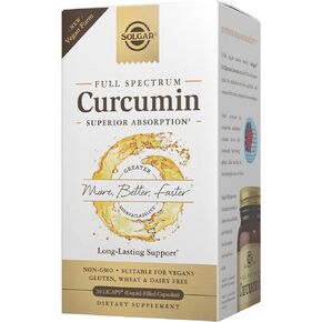 SOLGAR Full Spectrum Curcumin - 30 LiCaps - Superior Absorption - Brain, Joint & Immune Health - Vegan, Gluten Free, Non-GMO, Dairy Free - 30 Servings