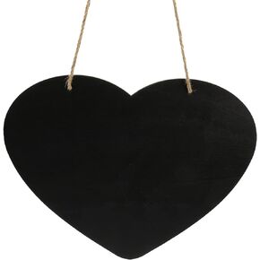 Hanging Chalkboard Sign Heart Wooden Double Sided Chalkboard Memo Message Sign with String Vintage Message Board Sandwich Board for Wedding Bar Cafe Restaurant